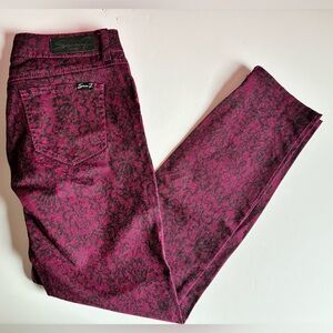 Seven7 | Skinny Damask Lace Print Jeans - Size 6